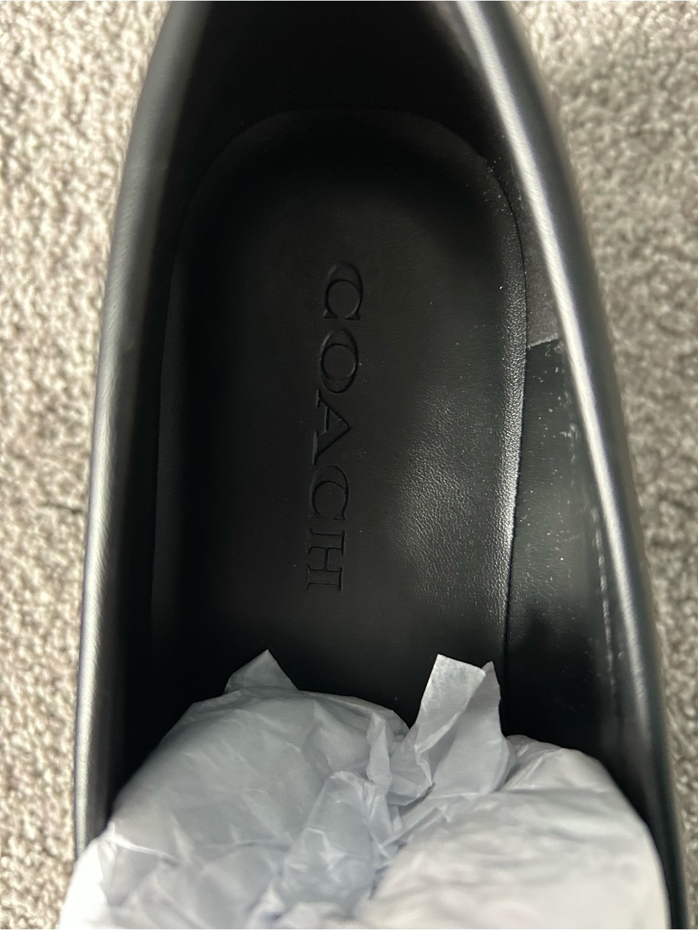 Coach Women’s Black Leather Lug-Sole Loafers - Picture 3 of 4